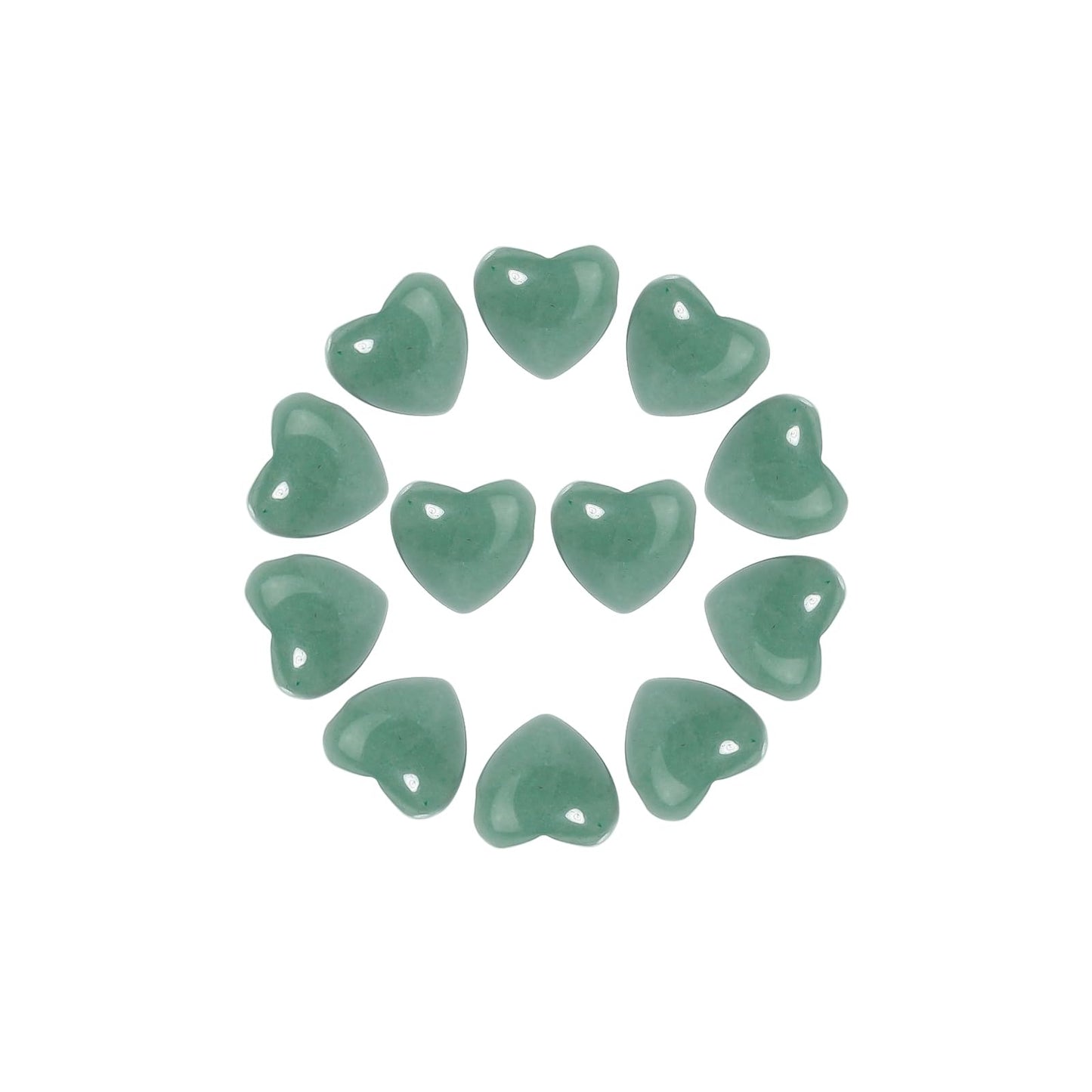 Yochus 5pcs Green Turquoise Natural Heart Stone Beads，12mm Healing Energy Gemstone for Jewelry Making Earring Necklace DIY