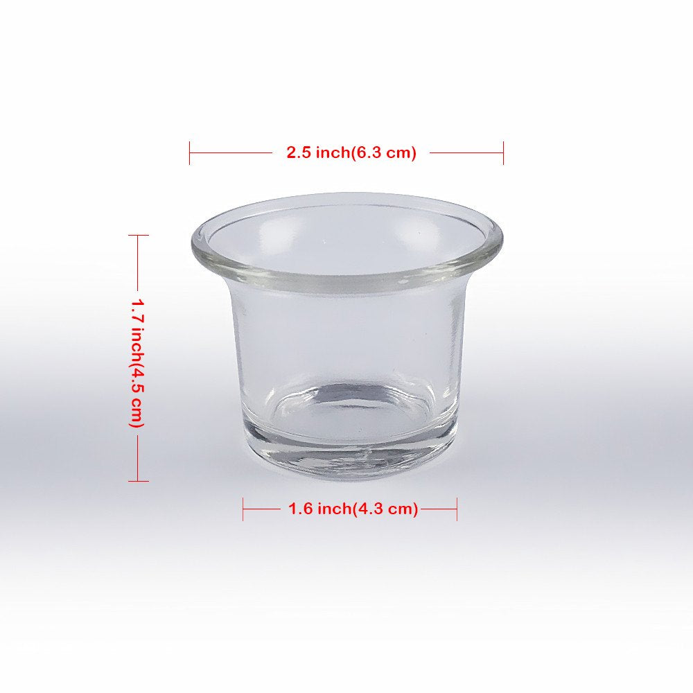 Clear Chunky Glass Lip Votive Candle Holders Tealight Votive Cups for Wedding Proposal, Spa, Aromatherapy, Meditation, 6 Counts by Shxstore