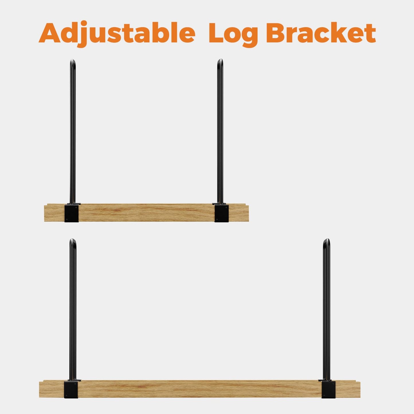 DOEWORKS Heavy Duty Firewood Racks Adjustable Length Log Bracket Rack Holder