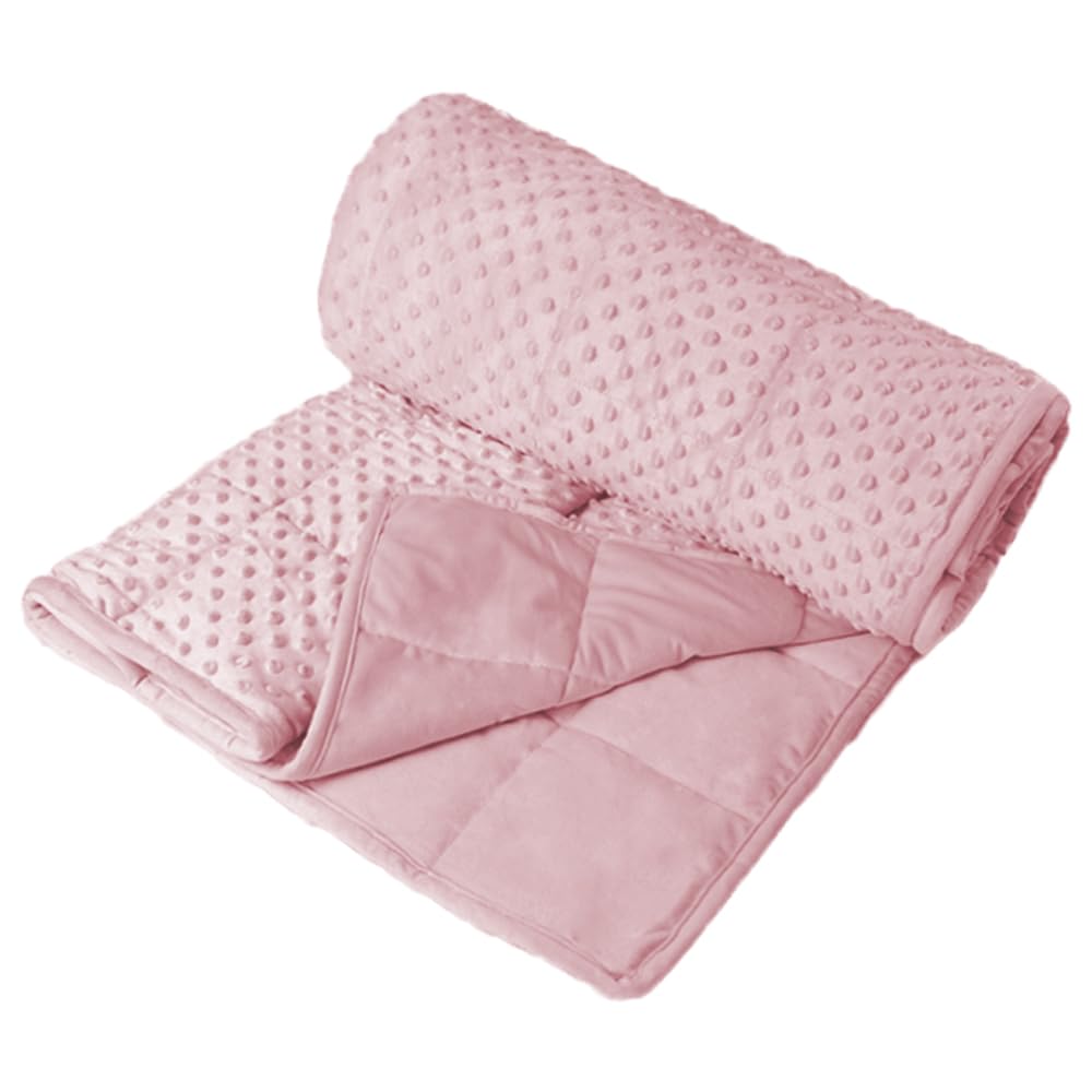 ALANSMA Reversible Weighted Blanket for All Season, Luxury Velvet, Warm and Cool, Adult Kids 5Lb Weighted Blanket, Enjoy Sleeping Anywhere(Pink,36"x48" 5lbs)