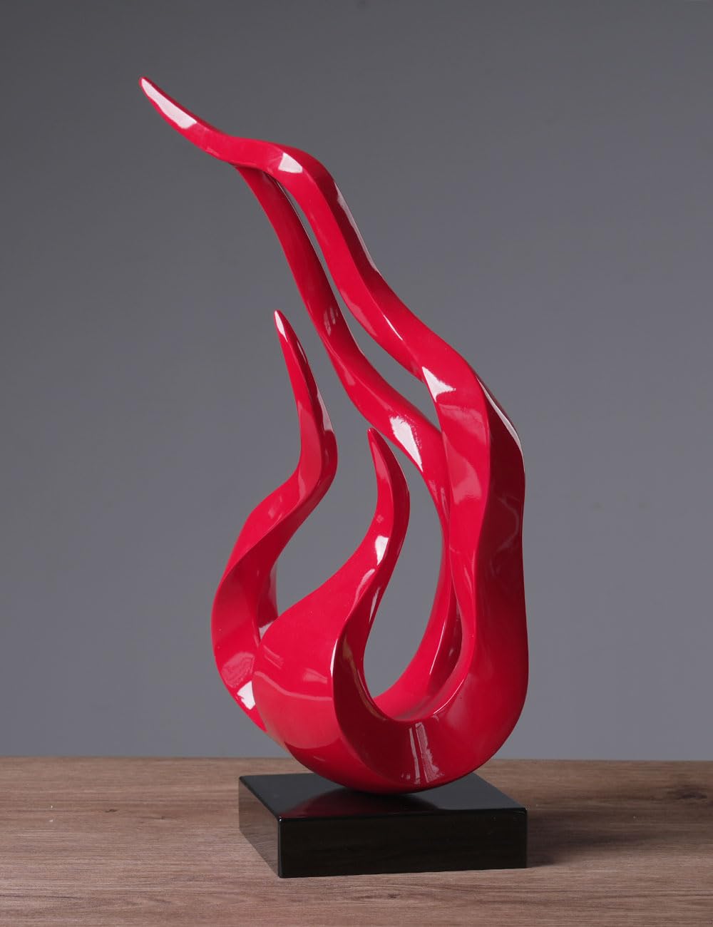 NENBOLEC Abstract Sculpture Decor Modern Art Gift Holy Flame Figurine Statue for Bookshelf Table Desktop Office Red 16.5 Inch