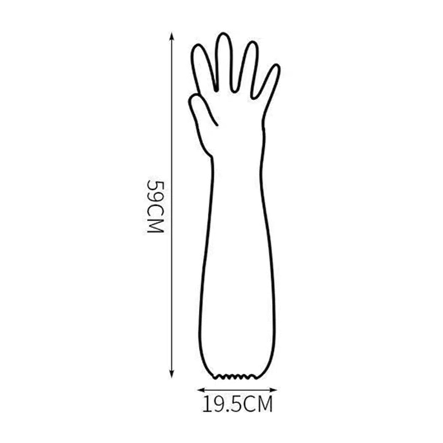 Hipifans Long Sleeve Cleaning Gloves, 10Pcs/Set Reusable & Waterproof Protective Rubber Gloves for Household Duties, Kitchen, Dishwashing, Gardening - 23.6 Inch