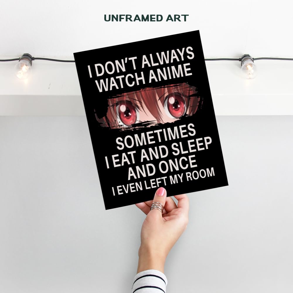 Japanese Anime Wall Decor for Teens - Anime Posters 8x10 - Wall Art Print - funny Sayings Wall Art - Sarcastic Gifts for Boys - Home Theater, Playroom, Movie Room Decor - Teen Girls Bedroom Decor