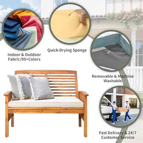 Waterproof Custom Size Bench Cushions for Indoor Outdoor Furniture, Bay Window Seat Cushions Indoor, Custom Cushions for Breakfast/Reading Bench Nook/Dining Entryway Mudroom Bench, Anti-Slip/Scratch