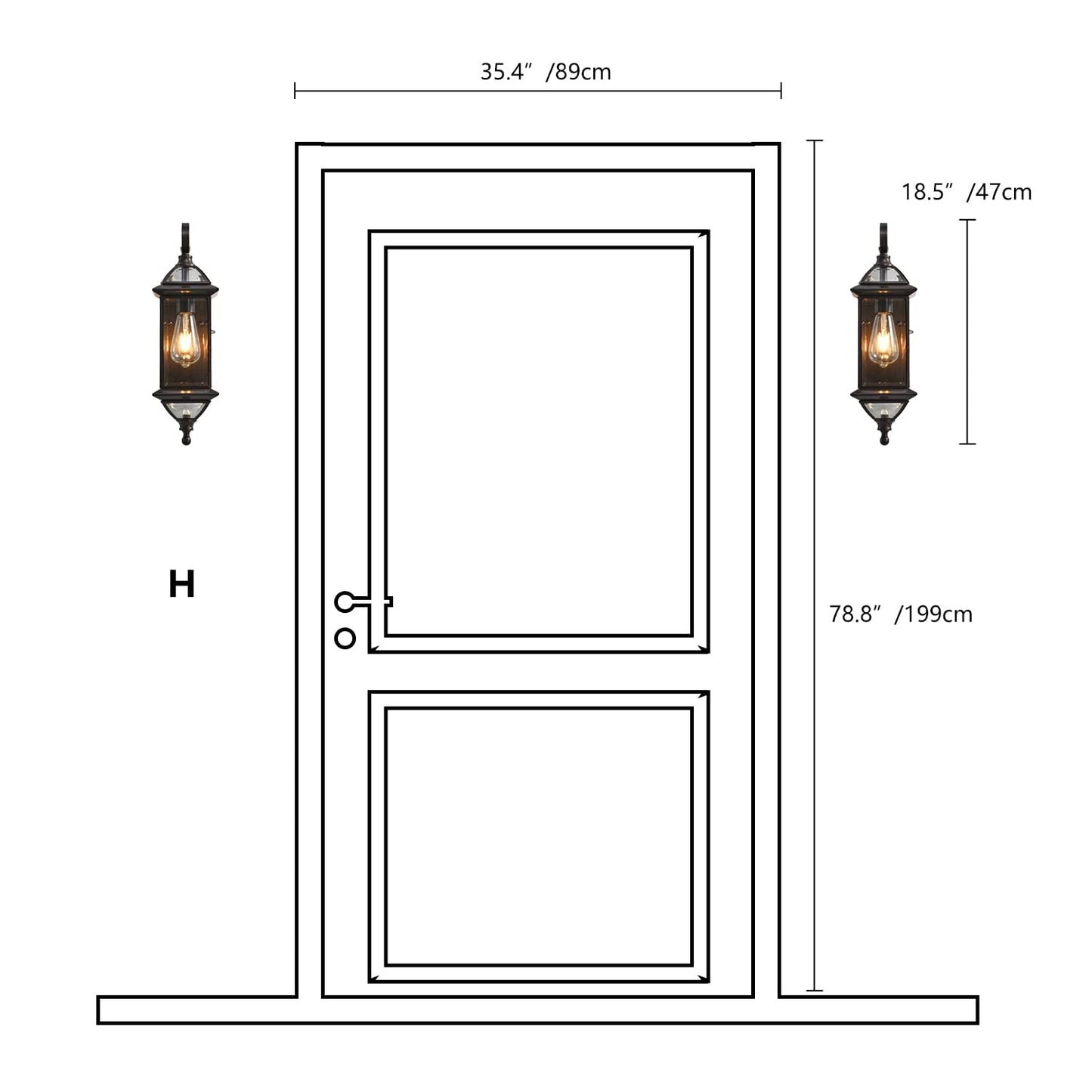 Milaii 18.5" H Copper Outdoor Wall Lights Exterior Waterproof Wall Sconce Light Fixture E26 Socket Oil Rubbed Bronze Porch Light with Clear Glass Lantern Wall Lamp for Front Porch Garage Patio