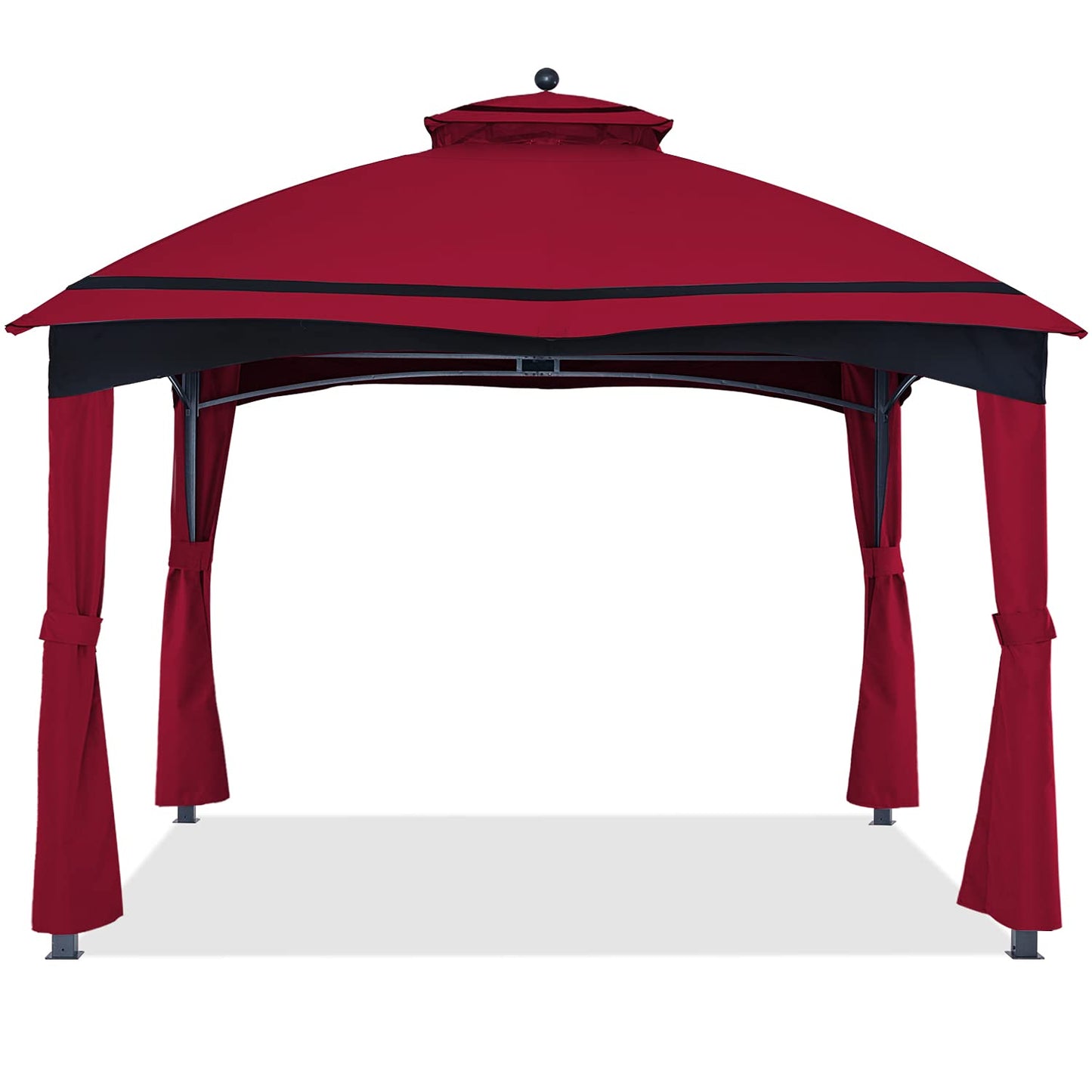 ABCCANOPY Riplock Gazebo Replacement Top for Lowe's Allen Roth #GF-12S004B-1,with Pole Coverings, Burgundy