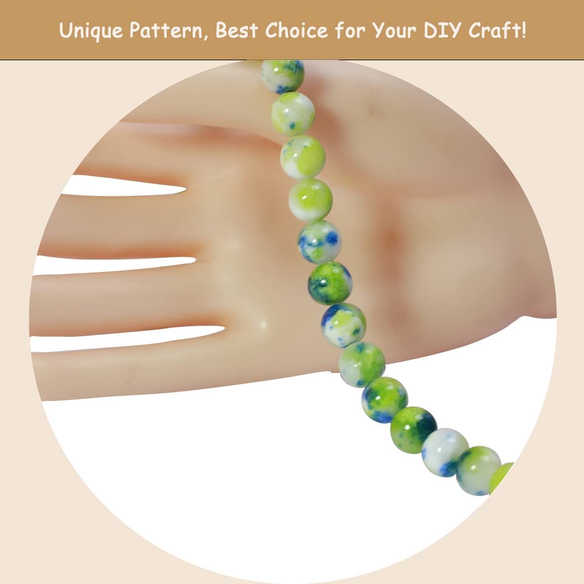 ZHFMLY 10mm Natural Persian Jade Beads, Green Colorful Dyed Healing Crystal Round Loose Stone Beads for Jewelry Making, DIY Bracelets Necklaces, Chakra Energy Craft Supplies One Strand