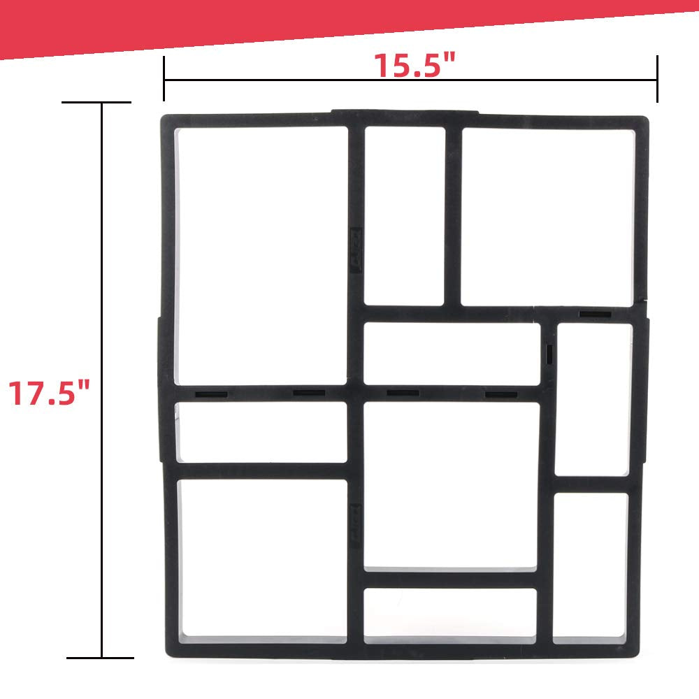 Anothera 17.5"x15.5"x1.5" 2Pack Concrete Molds Reusable Walk Path Maker Paving DIY Path Garden Yard Patio Mold (10-Grid)