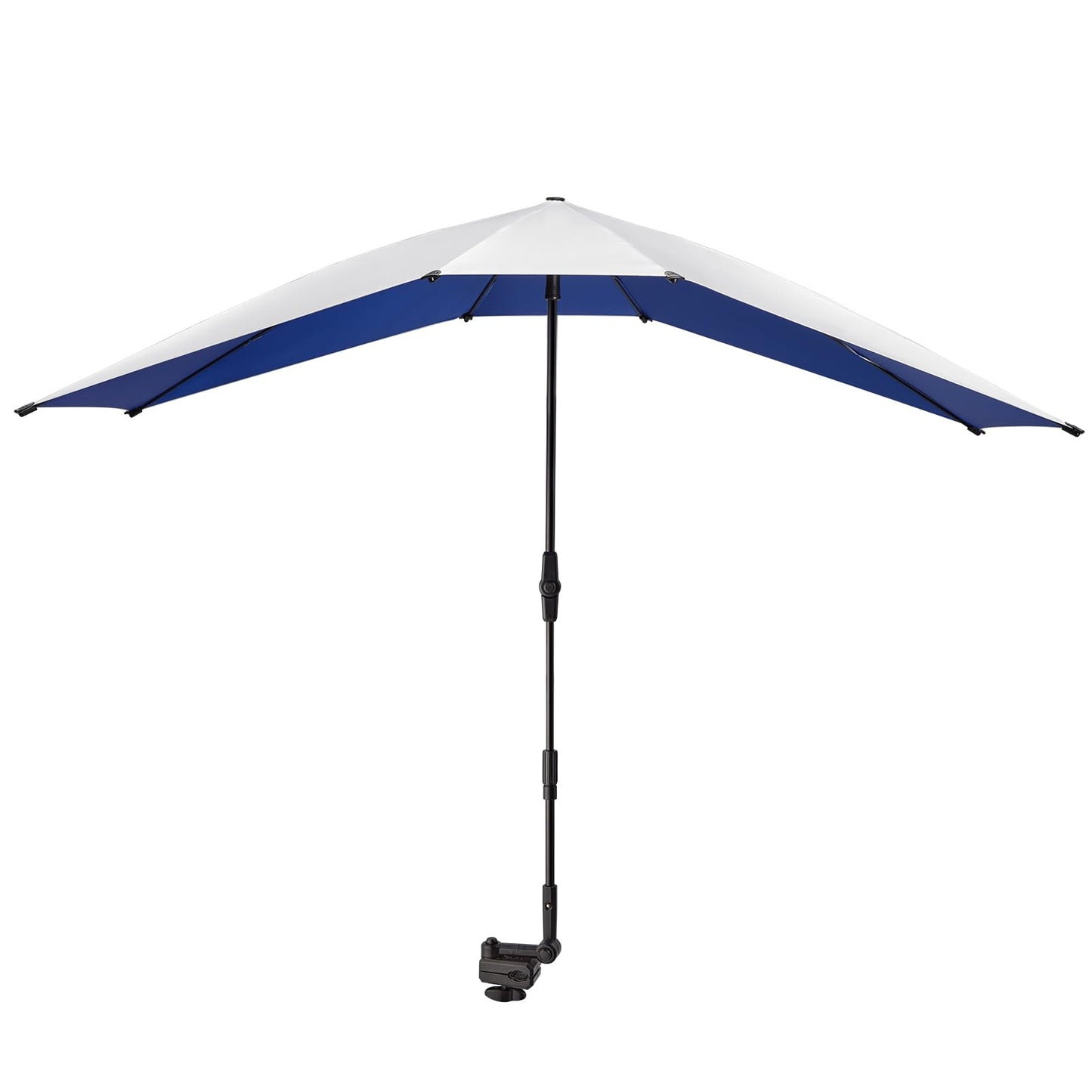 G4Free Double Chair Umbrella for 2 People with Adjustable Clamp, Sun Umbrella for Beach Chair, Reclining Lounge Chair (Blue)