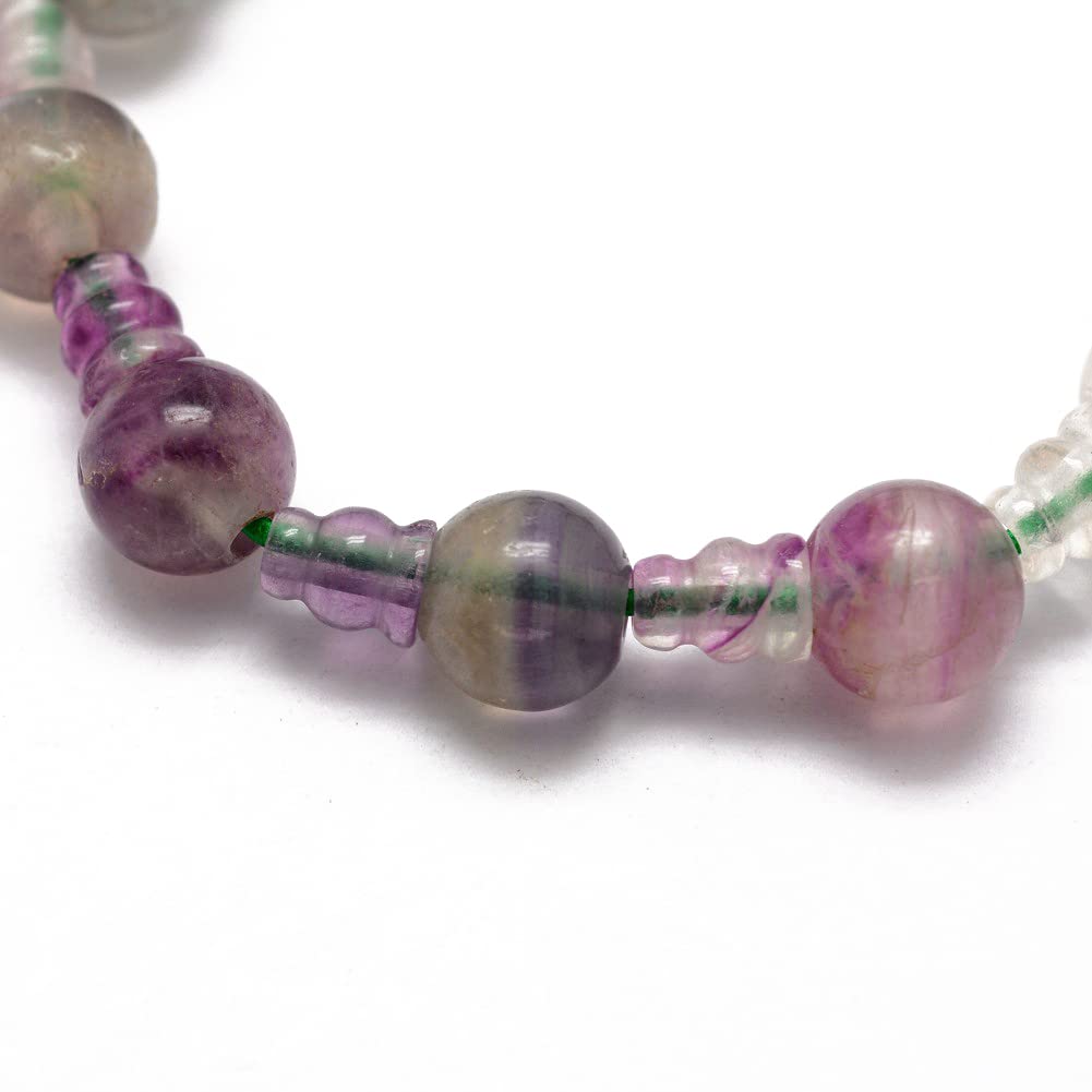 10 Sets Natural Stone Buddhist Mala Guru Bead Set 10mm 3 Hole Fluorite Gemstone Healing Chakra Stone Prayer Bead for Mala Bracelet Rosary Necklace Jewelry Making