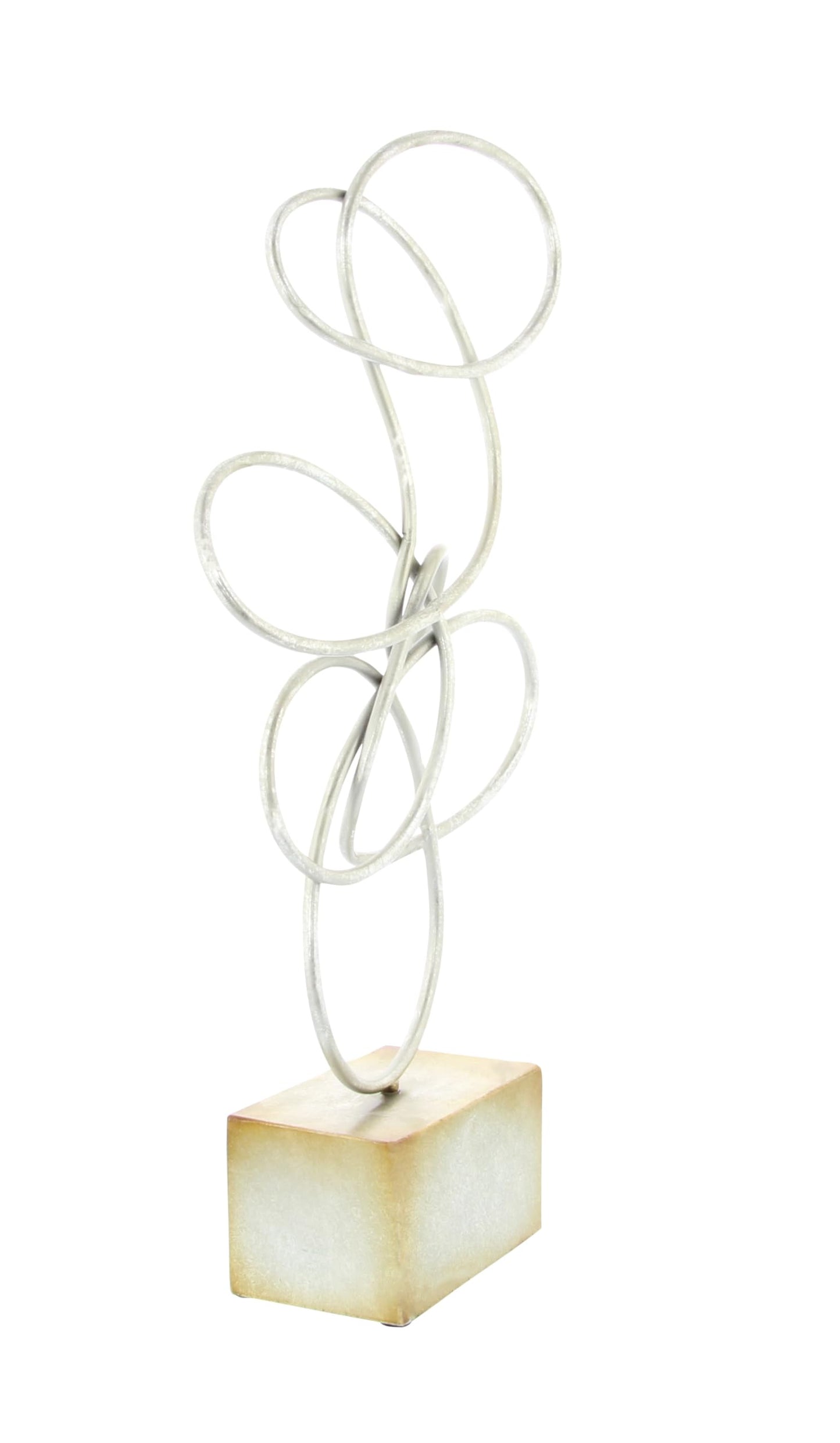 Deco 79 Metal Abstract Decorative Sculpture Swirl Home Decor Statue, Accent Figurine 10" x 4" x 22", Silver