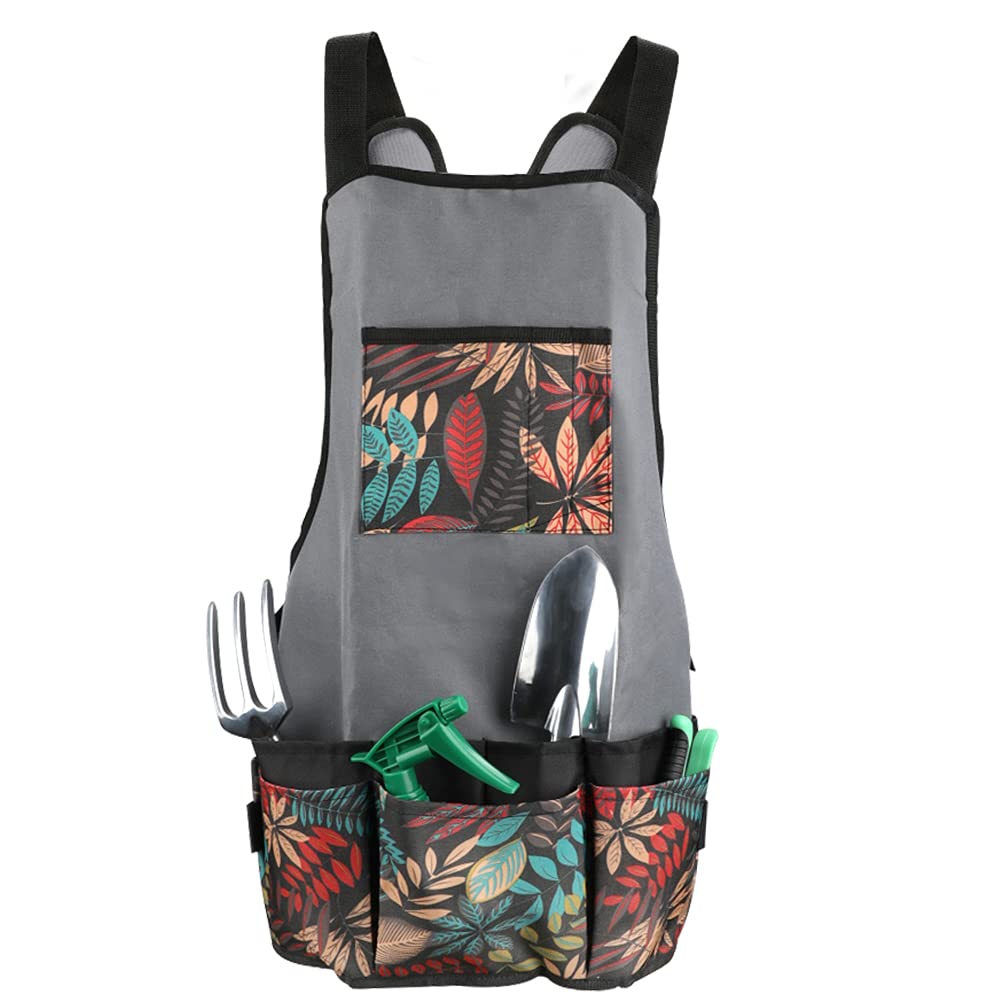 Laelr Garden Apron - Oxford Cloth Work Apron With Pockets, Adjustable Heavy Duty Tool Apron for Men & Women, Artist Apron for Painting and Home Garden, Gifts for Father's Day