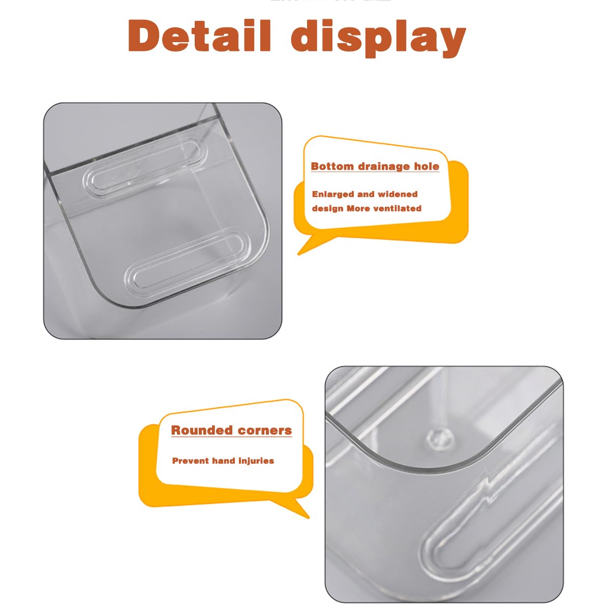 Adhesive Wall Mount Organizer Box,Acrylic Shelves for Wall,No Drilling Hang Walls,with Self Adhesive Tape,Automatic Draining for Bathroom, Kitchen, Living Room - Clear (Small)