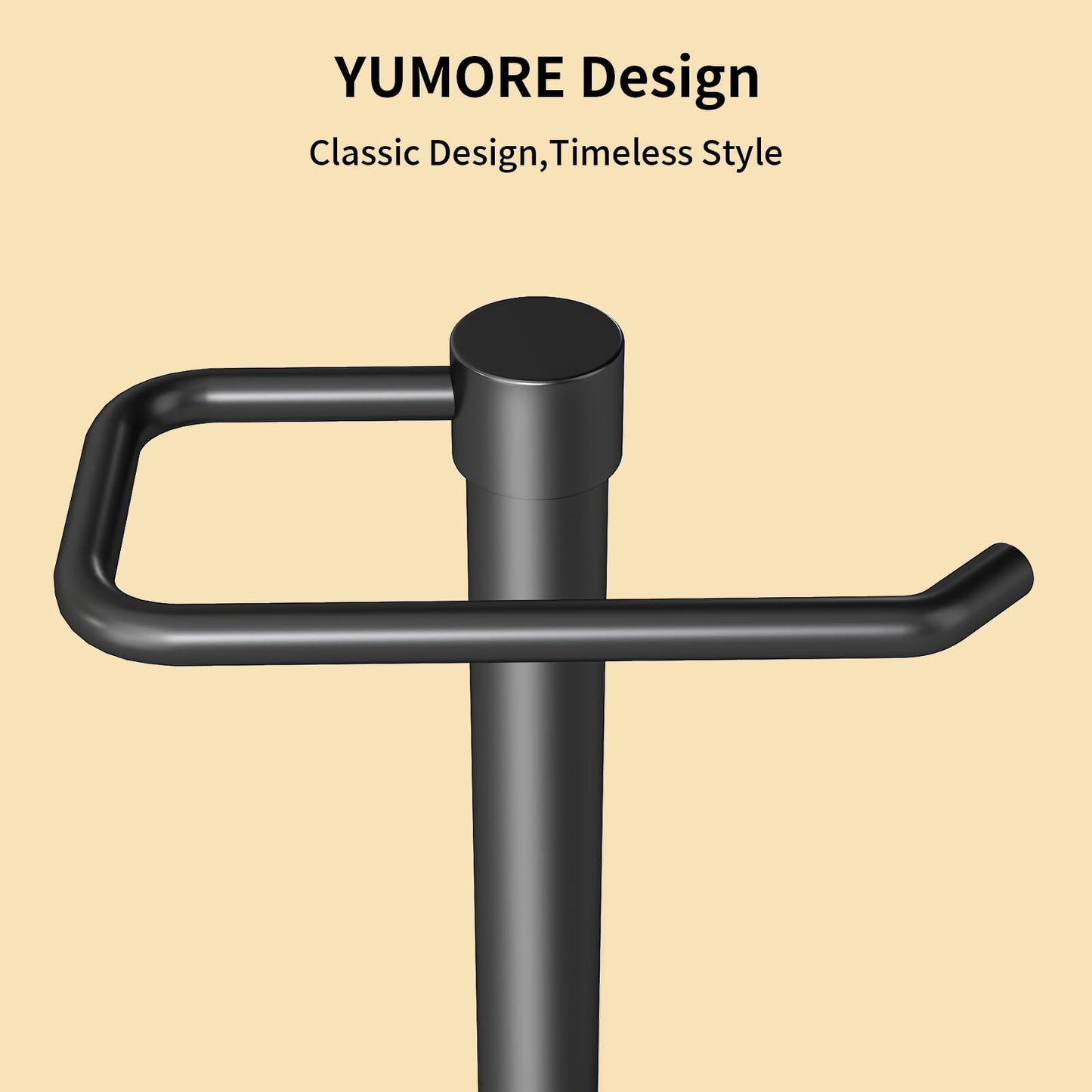 YUMORE Hand Towel Holder Stand Countertop Towel Rack Free Standing Towel Bar Hanger for Bathroom Kitchen Pro Max Matte Black