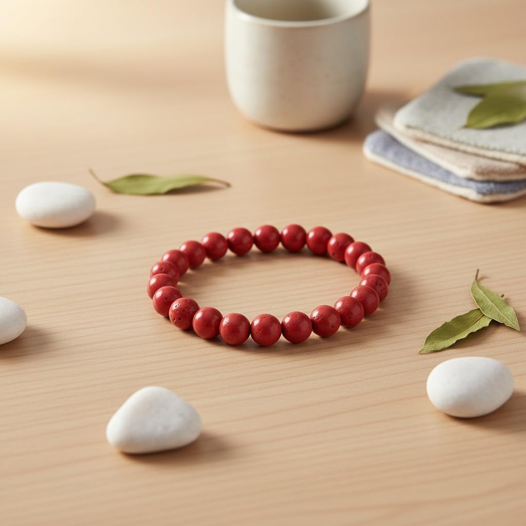 Yochus 60pcs Red Coral Beads，6mm Healing Power Natural Stone Round Loose Gemstone Beads for Jewelry Making Earring Necklace DIY Crafts