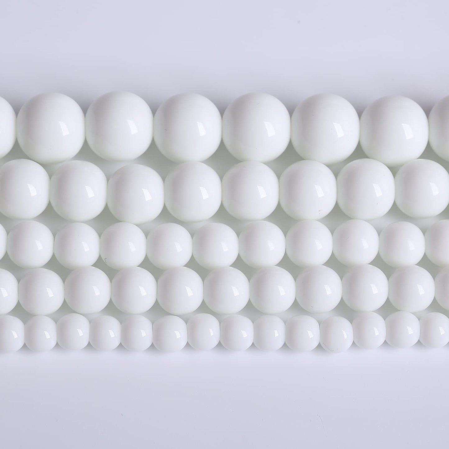 Natural White Porcelain Agates Stone Round Beads for Jewelry Making Spacer Loose Spacers Beads DIY Bracelets 10mm 39pcs 15" Strand