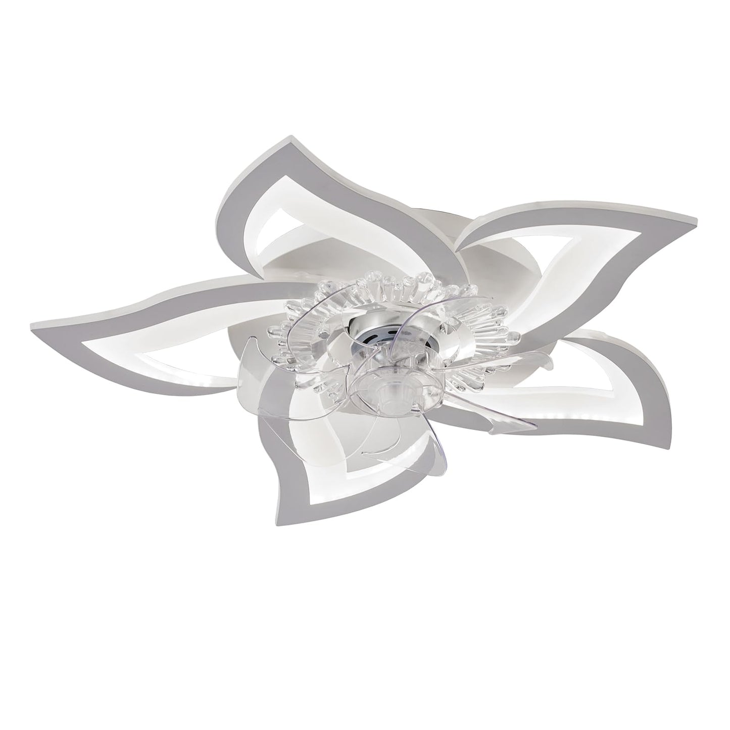 Bevenus Low Profile Ceiling Fan with Lights,110v Modern Dimmable Flower Shape, Remote Control/app Control,Timing 6 Gear Speeds Fan Ceiling Lamp.