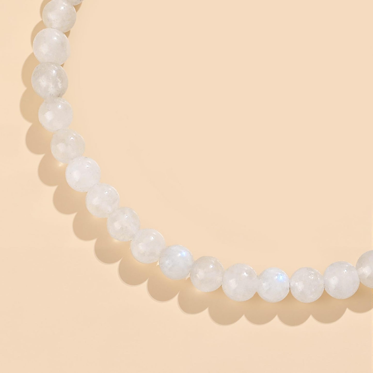 GolbalJew Natural Gemstone Beads Bracelets Healing Crystal Stone Beaded Bracelet for Women Men Handmade Spiritual Jewelry Gifts, 4mm Moonstone Round Beads
