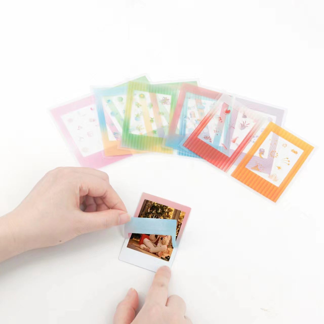 HIYQIN 2x3 Inch Photo Border Stickers - Lovely Camera Photo Stickers Compatible for Instax Mini EVO/Liplay/SE/12/11/41/40/99/90/9/8/7s/25 Camera Film - Fuji Mini Film Colorful Accessories - 30 Packs