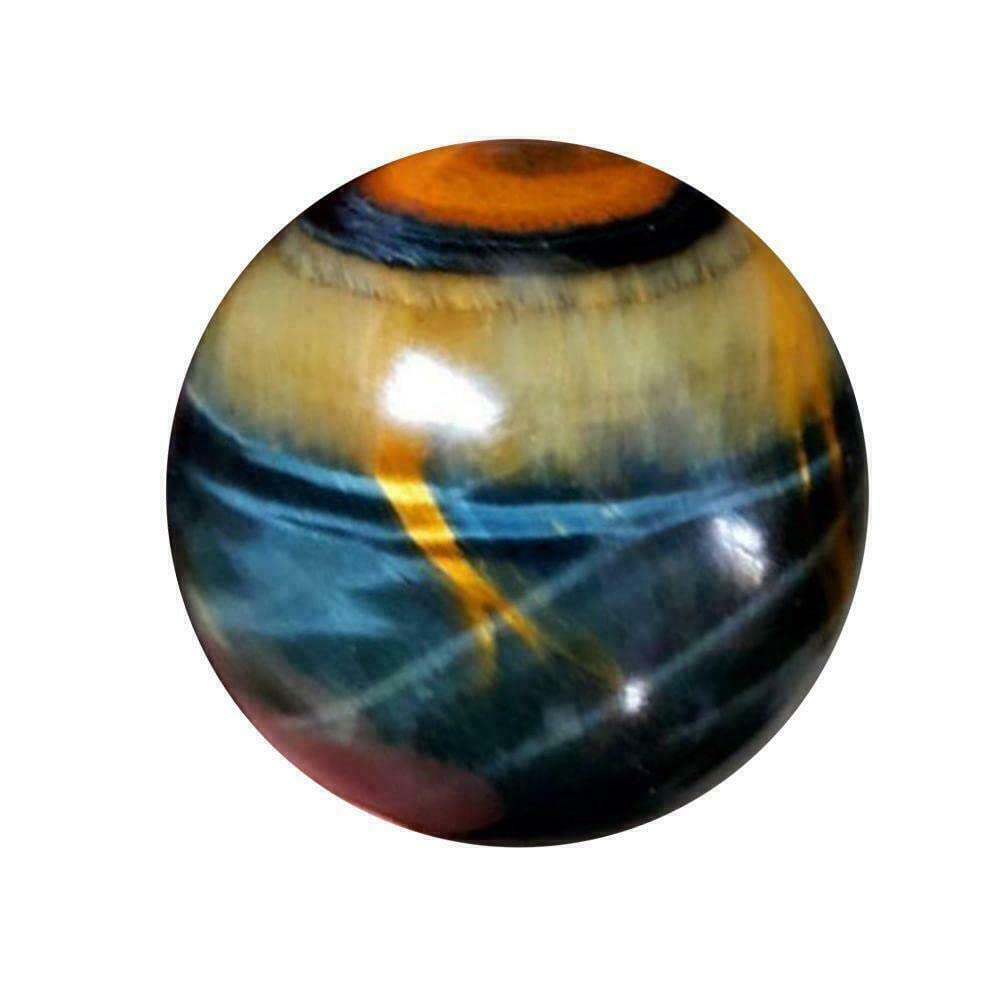TEAMWILL 2pcs Natural Blue Tiger's Eye Jasper Quartz Sphere Crystal Ball Healing Rock Gifts