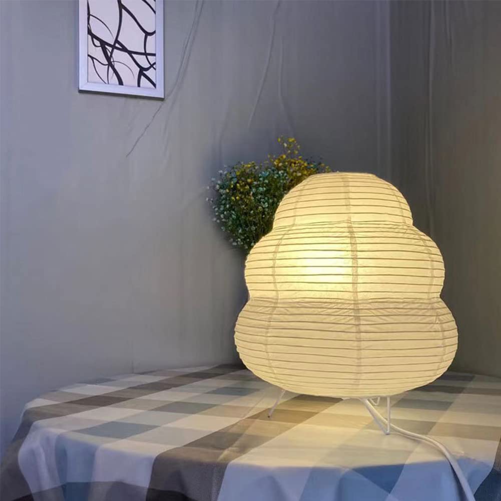 Fosinz Cute Paper Lamp, Ambient Lighting Lamp, Cozy Accent Side Table Lamp, Small Warm Glow Light for Bedroom Living Room Desk (White, 10inch)