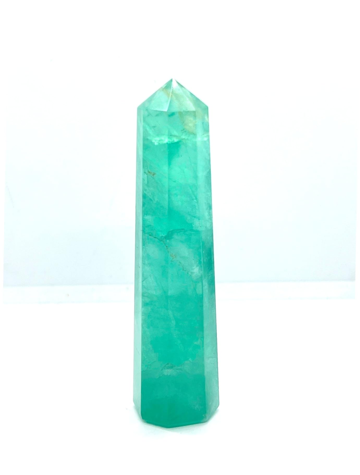 WholesaleGemShop 3 Inch (70 mm) Gemstones GREEN FLUORITE Obelisk Tower Jumbo Facet Aura Rock Crystal Natural Polished Earth Wand Spirit