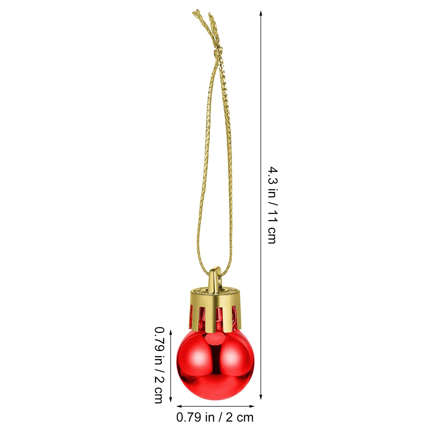 CHRWAKLE Christmas Mini Balls Ornaments, 24 Pack 0.8 inch Mini Glitter Balls Miniature Xmas Tree Hanging Decorations Pendants for Holiday Party Supplies