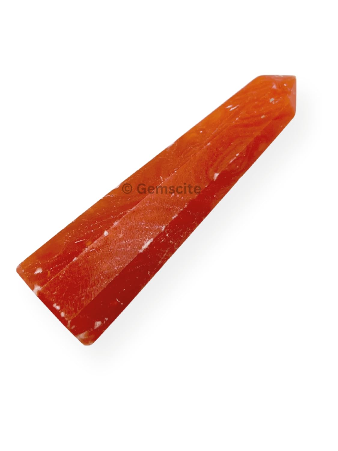 WholesaleGemShop 3 Inch (70 mm) Gemstones Orange Selenite Obelisk Tower Jumbo Facet Aura Rock Crystal Natural Polished Earth Wand Spirit