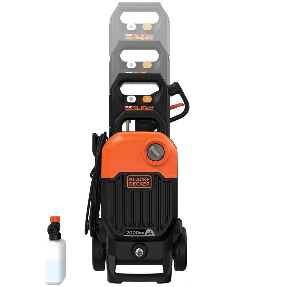BLACK+DECKER Electric Cold Water Pressure Washer, 2,000 MAX PSI, 1.2 GPM (BEPW2000)