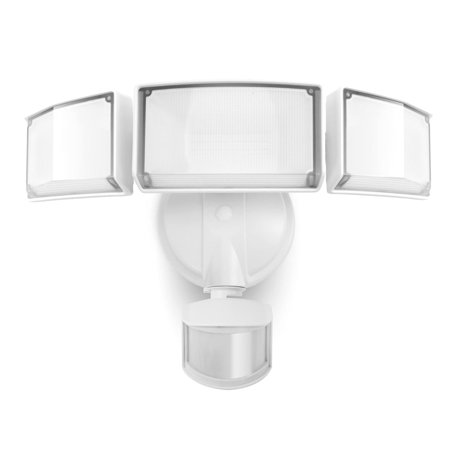 LUTEC 72W 7500LM LED Security Lights Motion Sensor Light Outdoor, 5000K Daylight, IP65 Waterproof, Dusk to Dawn, 3-Head Motion Detected Flood Light for Garage, Yard, Porch(White)