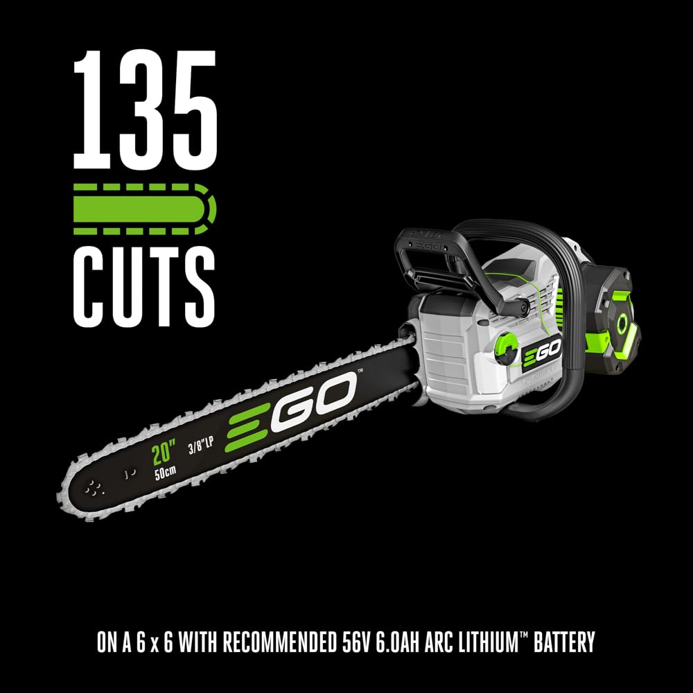 EGO POWER+ Chain Saw, 20” Battery Powered Chainsaw, Electric Cordless, Includes 56V 6.0Ah Battery and Charger – CS2005