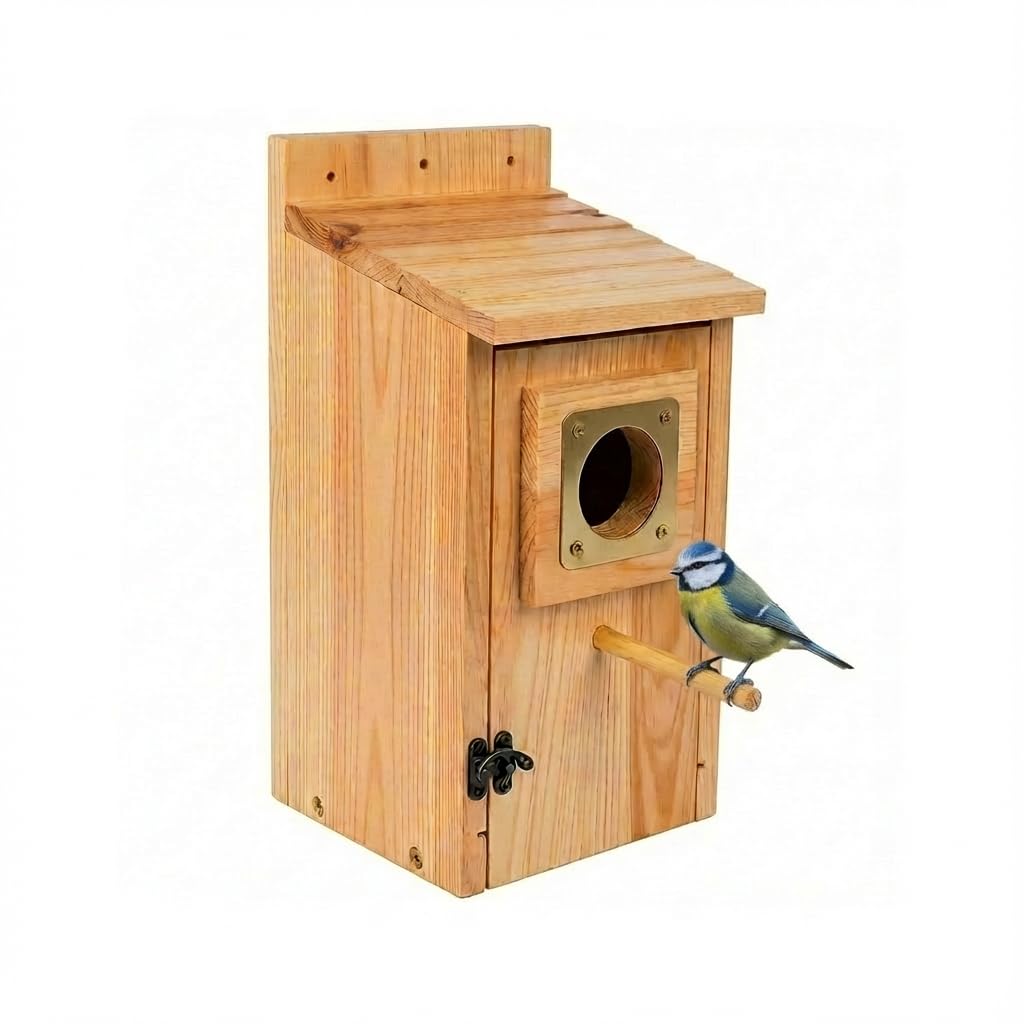 KraAra Bird Houses for Outside Clearance with Copper Guard, Cedar Bird House Outdoor, Bluebird Finch Swallow Wren Chickadee No Assembly Required, 1 Pack