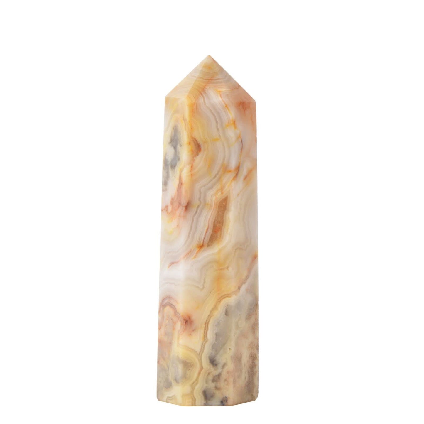 Large Crazy Lace Agate Crystal Tower Healing Crystal Wand For Spiritual Use Hexagonal Point Reiki Chakra Gemstone Home Office Decor