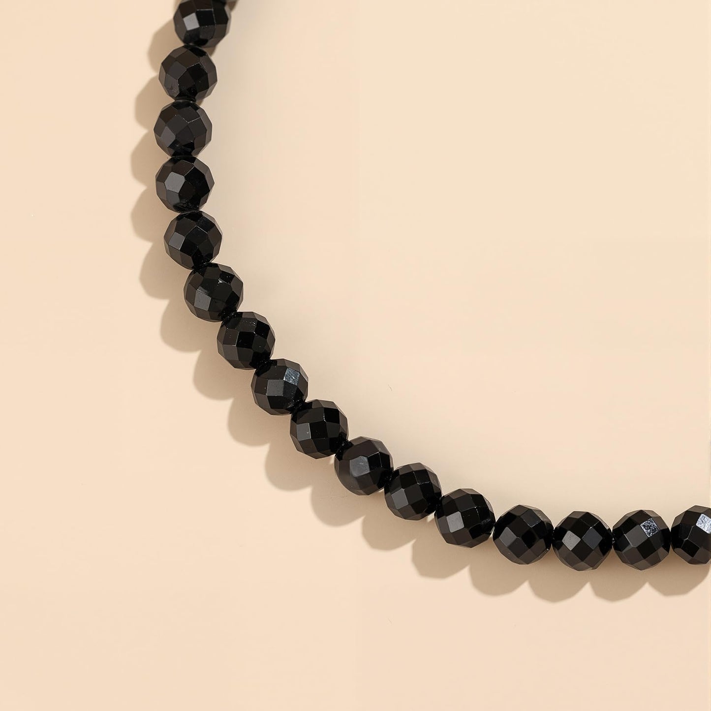 GolbalJew Natural Gemstone Beads Bracelets Healing Crystal Stone Beaded Bracelet for Women Men Handmade Spiritual Jewelry Gifts, 4mm Obsidian Faceted Round Beads