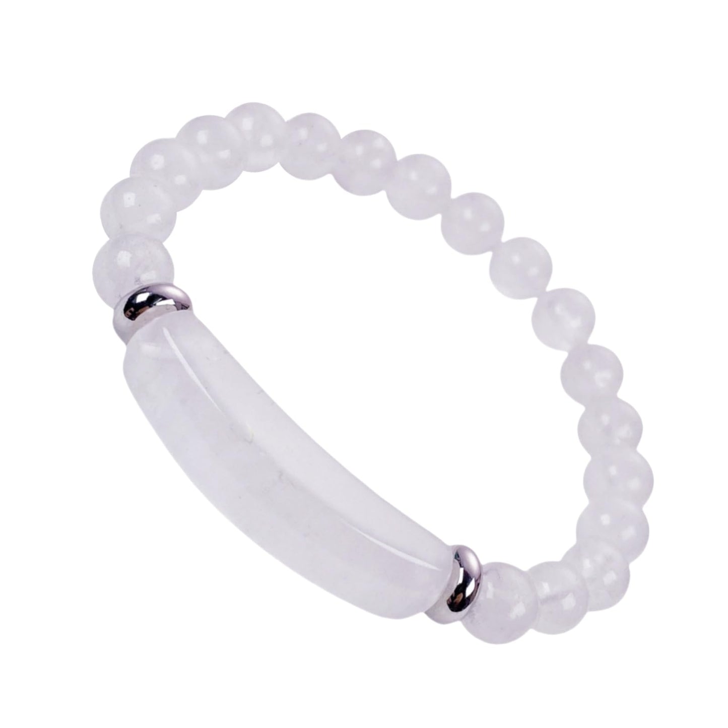 EDEN'S CALL 8mm Healing Crystal Beads Stretch Bracelet Handmade Good Luck Energy Chakra Stone Beaded Bangle, Rock Quartz