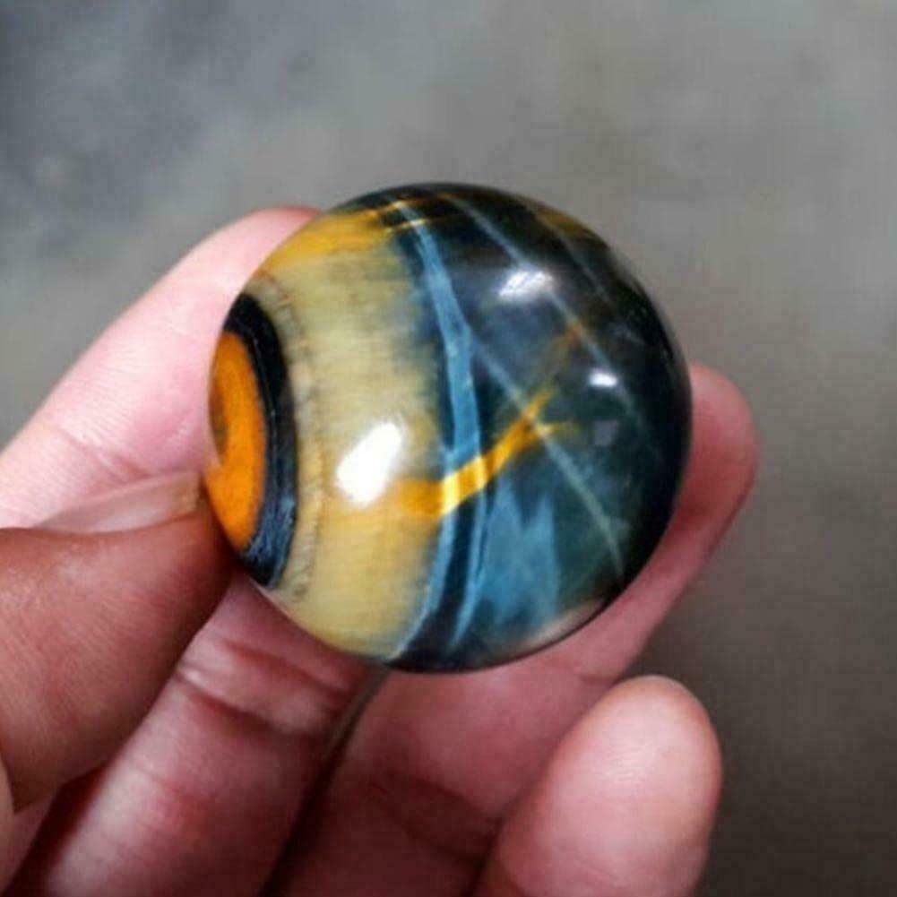 TEAMWILL 2pcs Natural Blue Tiger's Eye Jasper Quartz Sphere Crystal Ball Healing Rock Gifts