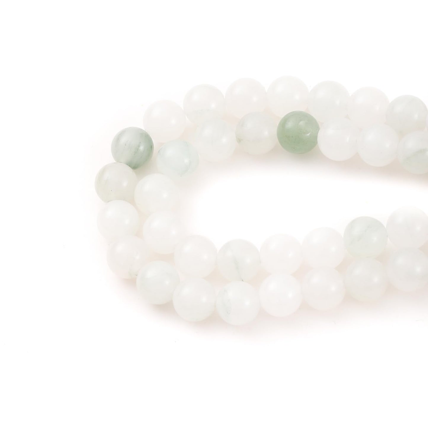 6mm 60pcs DIY Natural White Jade Stone Beads Round Healing Crystal Gemstone Loose Beads for Jewelry Making Handmade Bracelet Necklace