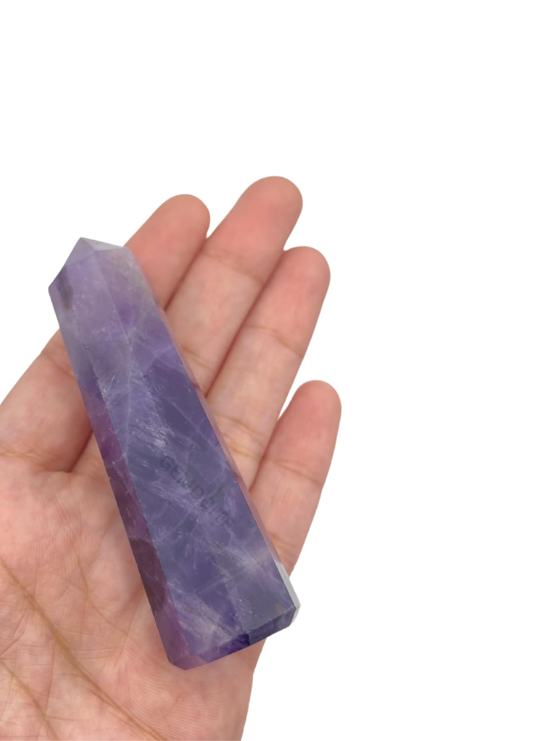 WholesaleGemShop 70 mm (3 Inch) Amethyst Gemstones Obelisk Tower Jumbo Facet Aura Rock Crystal Natural Polished Earth Wand Spirit