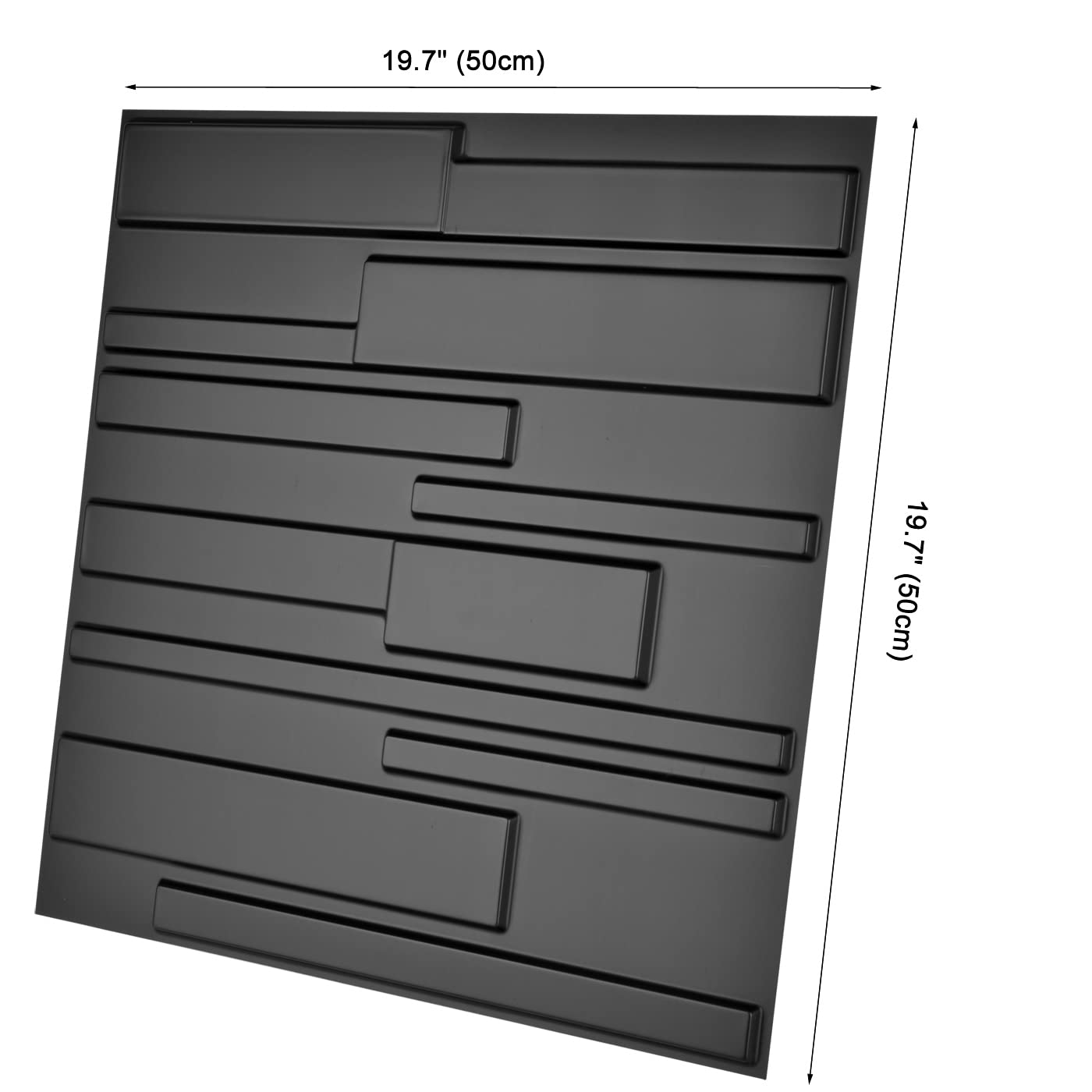 Art3d Decorative 3D Wall Panels 12 Pack 19.7" x 19.7" Creative Wall Panel for Indoor Decoration, Carbon Black