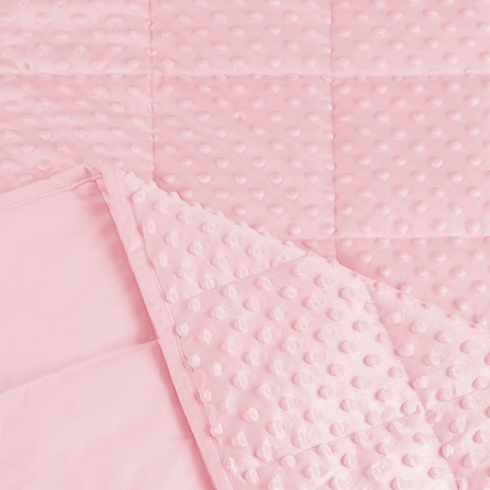 ALANSMA Reversible Weighted Blanket for All Season, Luxury Velvet, Warm and Cool, Adult Kids 5Lb Weighted Blanket, Enjoy Sleeping Anywhere(Pink,36"x48" 5lbs)