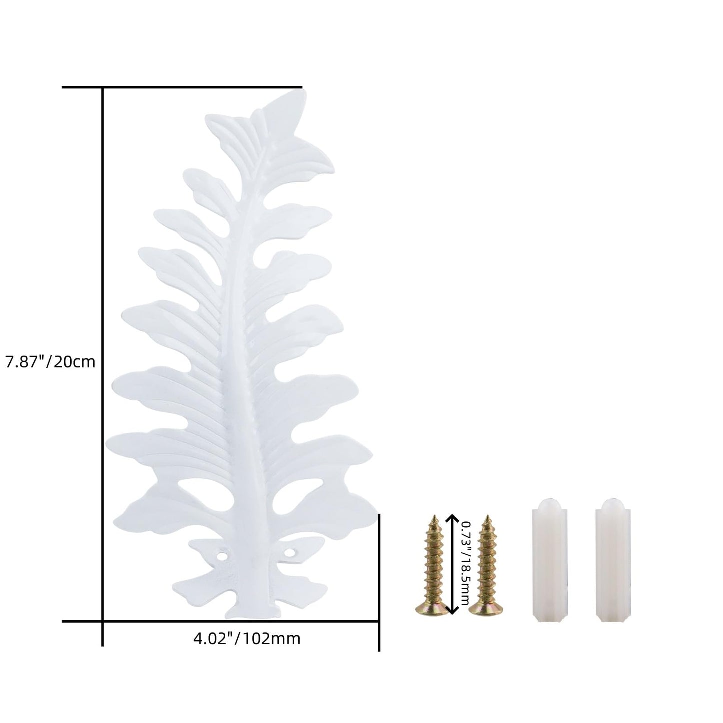 Bitray 2Pcs Leaf Curtain Tiebacks White Curtain Holdbacks Metal Curtain Holders for Wall - White