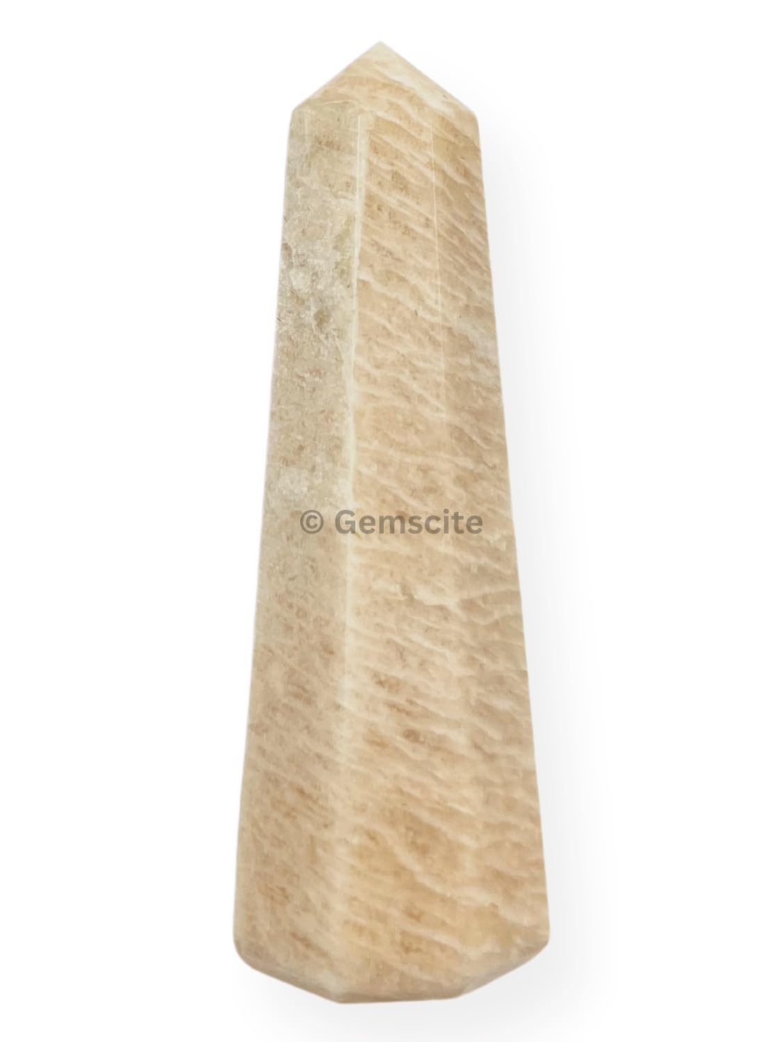 WholesaleGemShop 3 Inch (70 mm) Moonstone Gemstones Obelisk Tower Jumbo Facet Aura Rock Crystal Natural Polished Earth Wand Spirit