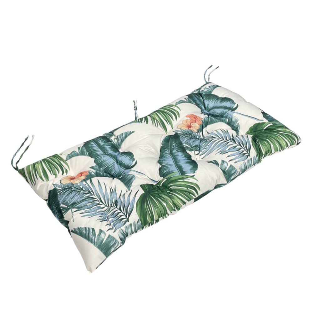 Srutirbo Waterproof Indoor/Outdoor Bench Cushion Garden Non-Slip Swing Chair Cushion, Loveseat Cushion for Patio Furniture Swing Wicker Garden Bench, Indoor Lounger Seat (Hawaiian, 47x19in)