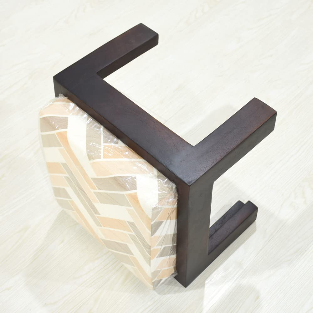 BBH Home's Handmade Light Walnut Rectangular Shaped Mango Wood Stool 14x14x9 Inch AMBBRSST0007