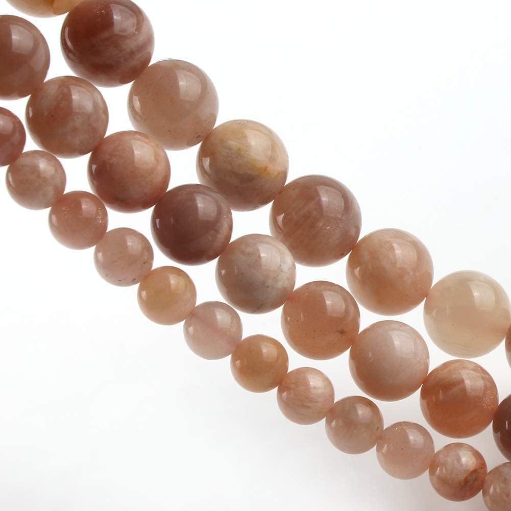 Yochus 60pcs Sunstone Beads，6mm Healing Power Natural Stone Round Loose Beads for Jewelry Making Earring Necklace DIY Crafts