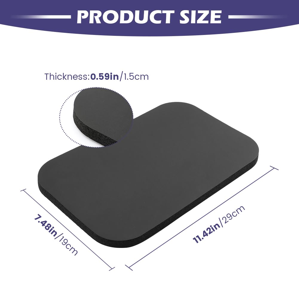 Yoga Knee Pad, Exercise Fitness Yoga Knee Pad Cushion, Foam Floor Pilates Non-Slip Cushions Wrist Elbow Pad Sports Mat for Pilates, Pray, Exercises (Black, 29X19X1.5CM)