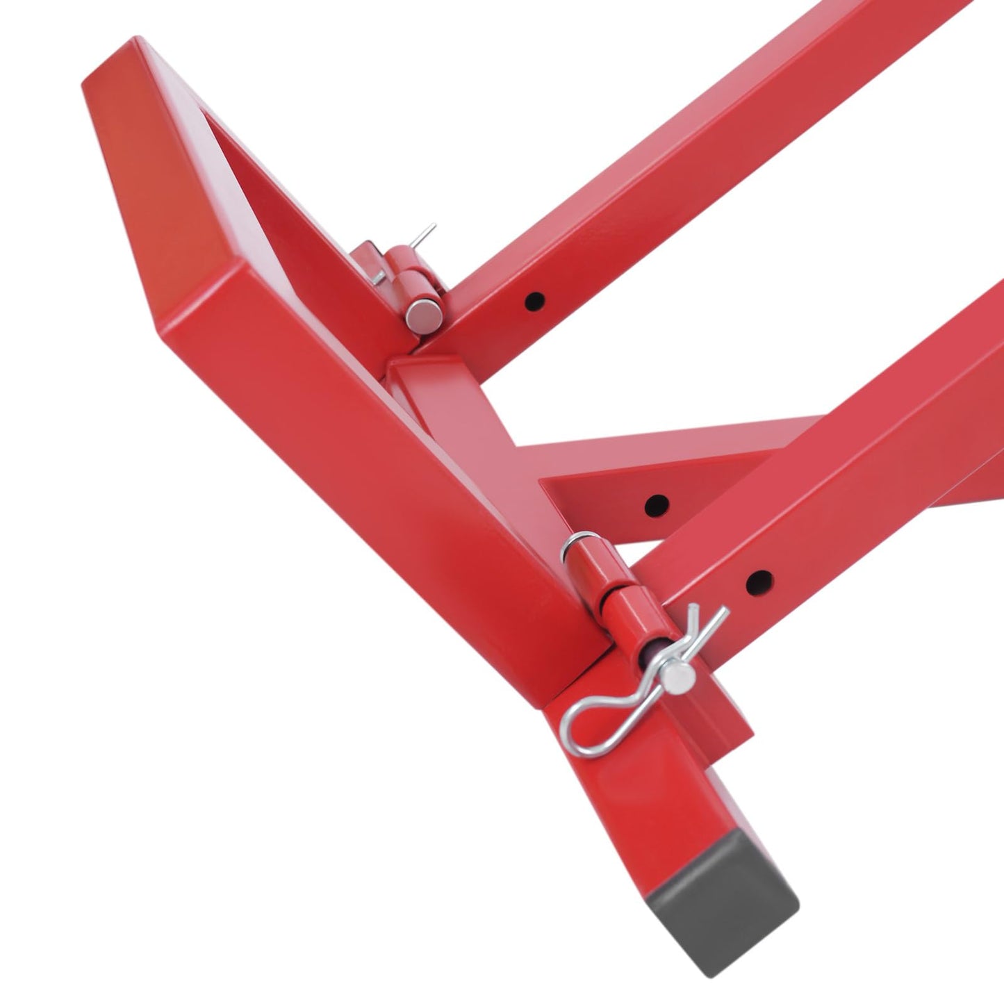 Lawn Mower Lift Jack,880 Lbs Capacity Telescopic Maintenance Jack Lawn Tractor Lift Tools Repair Bracket with Crank Handle,Foldable Ride on Lawn Tractor Lifter for Lawn Mowers and Garden Tractors,Red