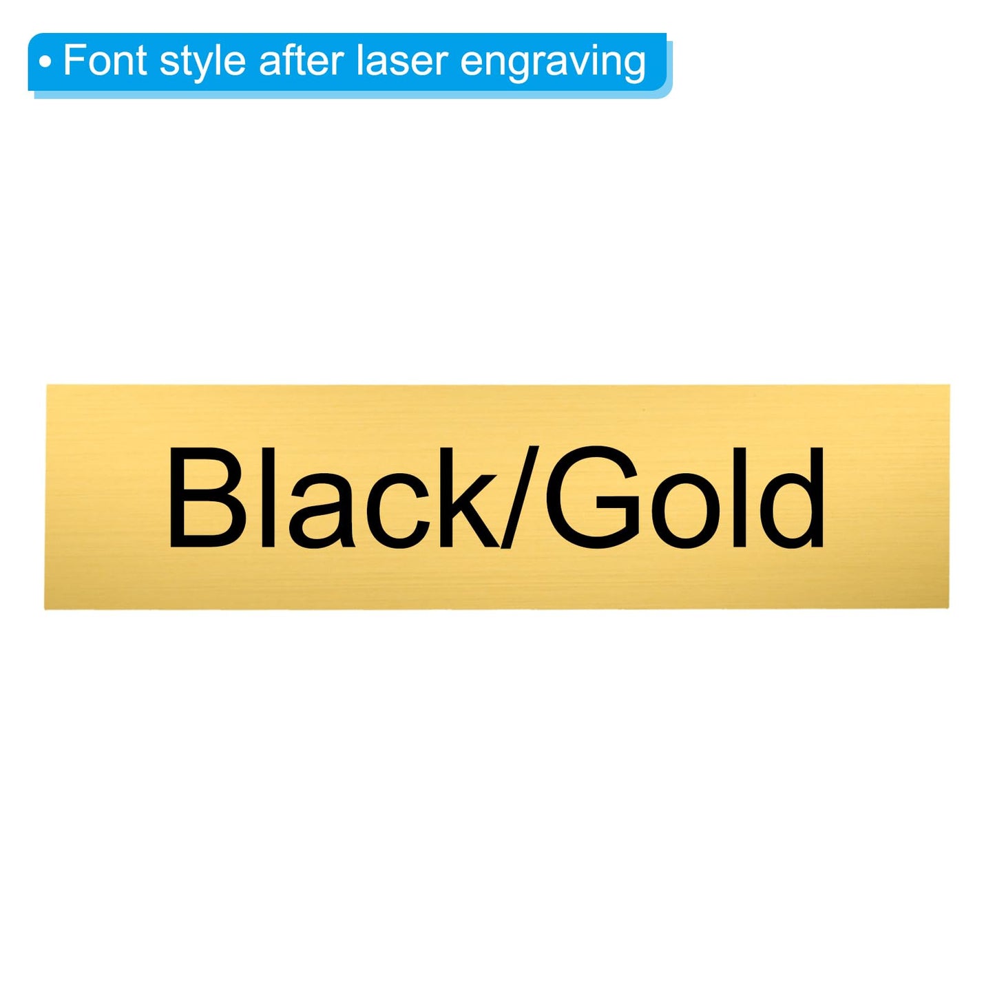 8"x2" Blank Name Plates, 6 Pack Custom Engraved Name Plate Rectangle Laser Engraving Blanks for Personalized Nameplates Office Desk DIY Painting Supplies, Gold, Black
