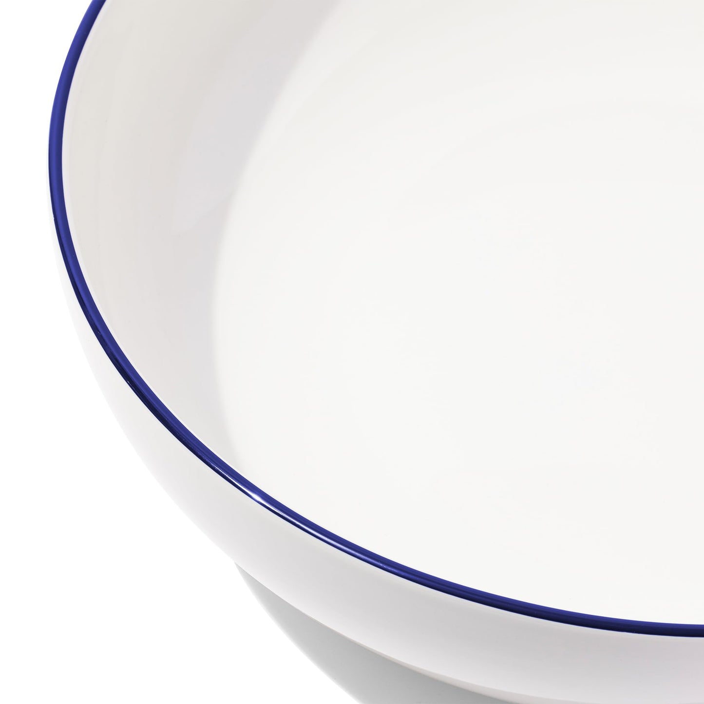 Made In Cookware | Serving Bowl | White With Navy Rim | Porcelain | Crafted in England