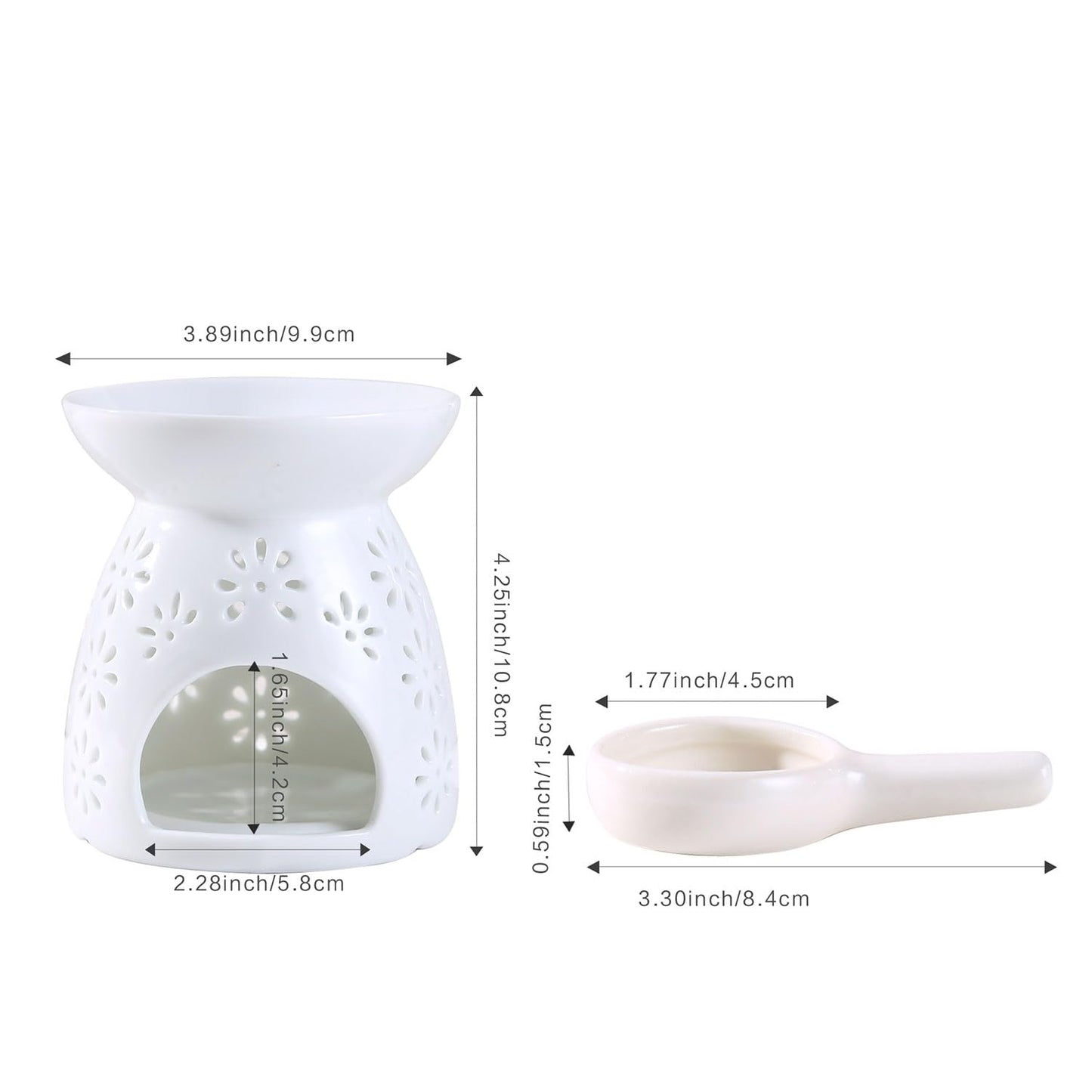 Auxmeware - Ceramic Tea Light Candle Holder, Essential Oil Burner Wax Melt Burner, Incense Aroma Diffuser, Home Decor